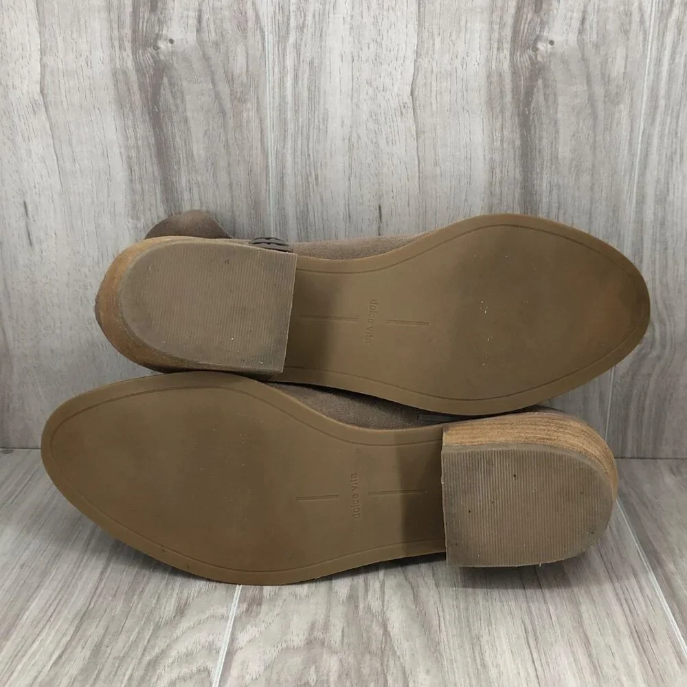 Dolce Vita Ankle Boots Womens 9 Brown Suede Slip On Booties